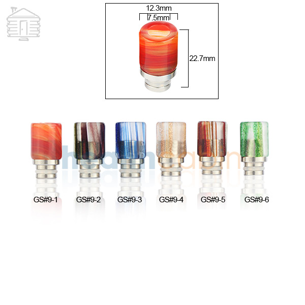 Colorful Glass & Stainless Steel Hybrid Wide Bore 510 Drip Tip